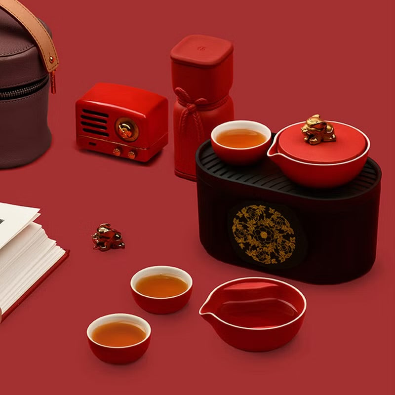 故宮宮廷文化 | 富貴吉象旅行茶具 一壺三杯 紅點獎