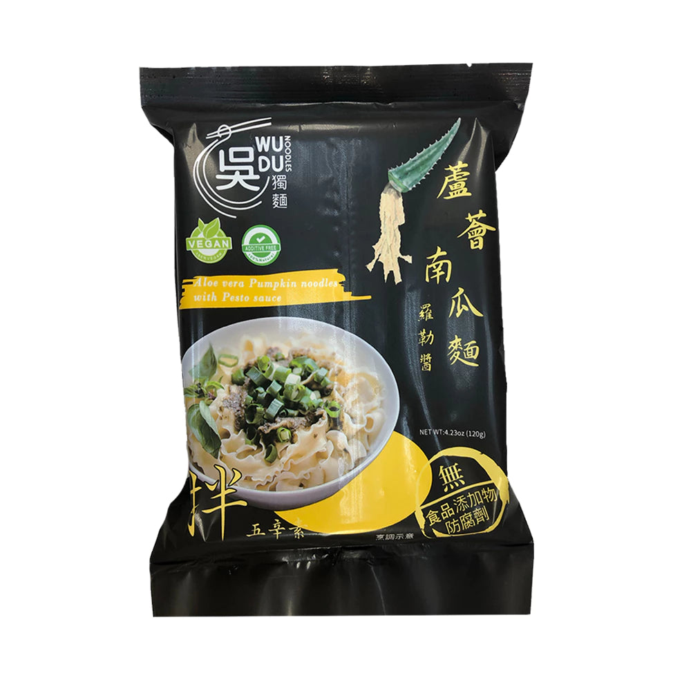 吳獨麵 (五辛素)蘆薈南瓜麵+羅勒醬-3包入(含醬)