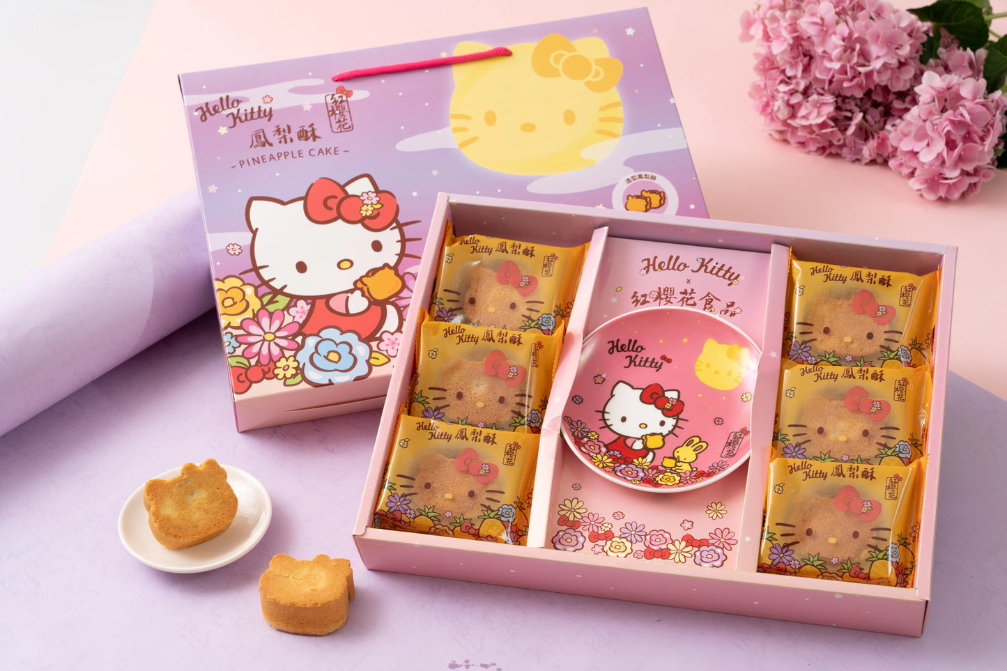 紅櫻花【三麗鷗授權】Hello Kitty 造型鳳梨酥禮盒 - 贈Hello Kitty限定瓷盤