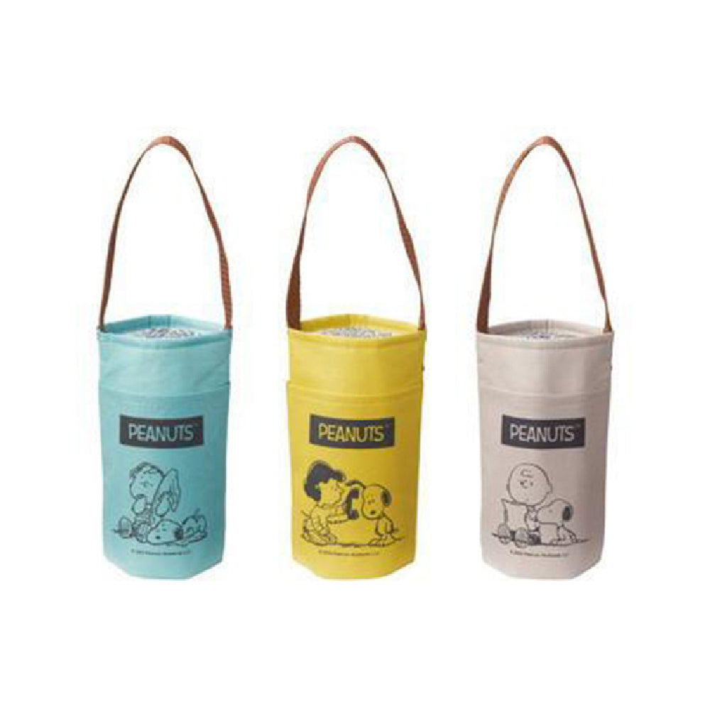 SNOOPY PEANUTS 史努比 手提保冷飲料/杯袋 三入組(顏色隨機出貨 ) (1入)