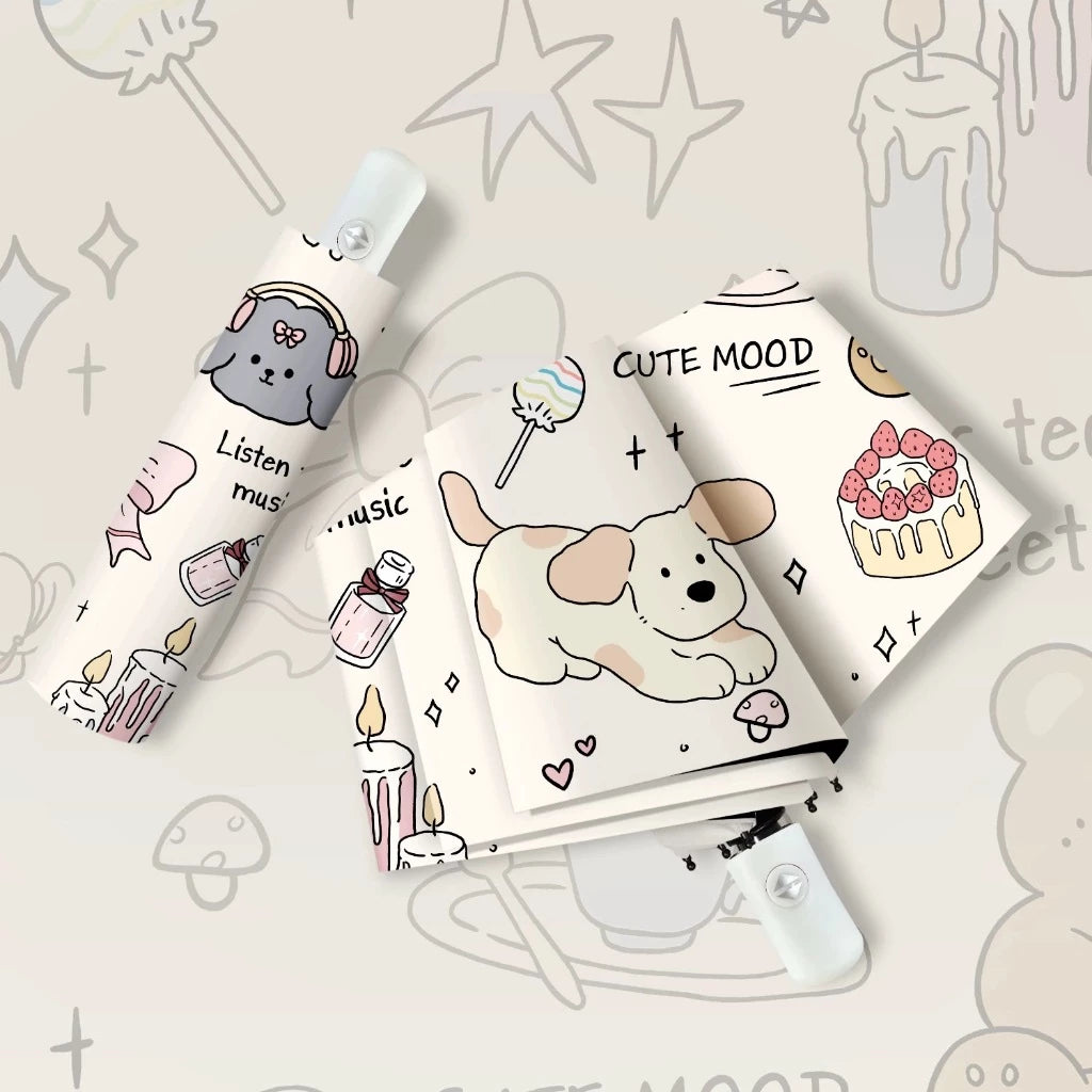 🌟CUBESTORE🌟 下午茶派對 抗UV 黑膠傘 雨傘(1個)