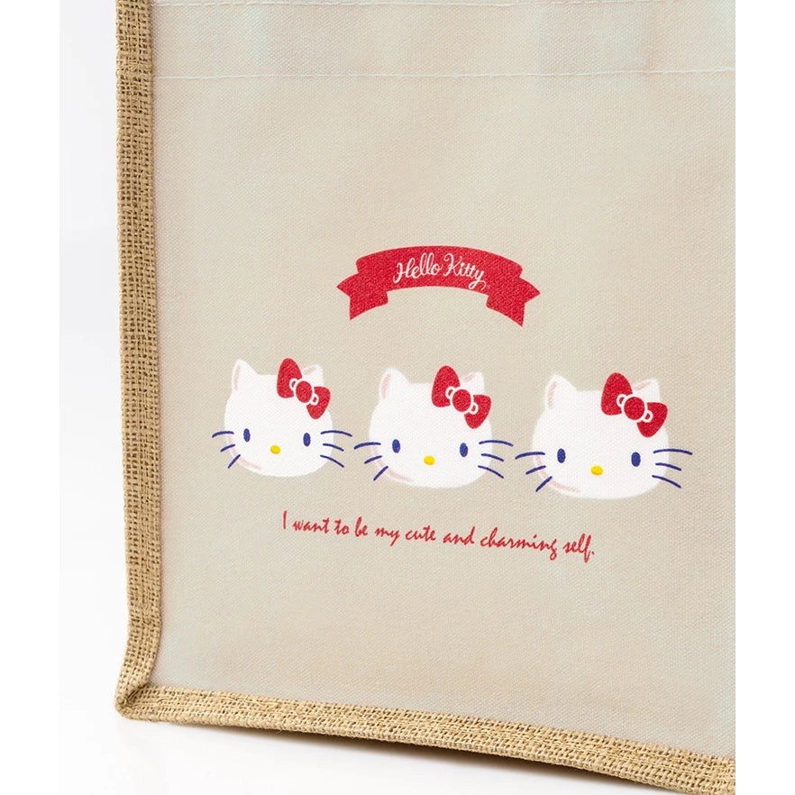 Hello Kitty x Kiiwi O! 聯名款.萌萌大臉系列雙面棉麻手提袋