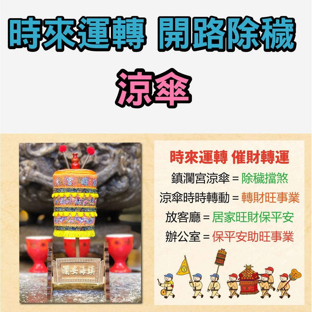 【鎮瀾宮】時來運轉涼傘 / 娘傘|轉運必備(1入)