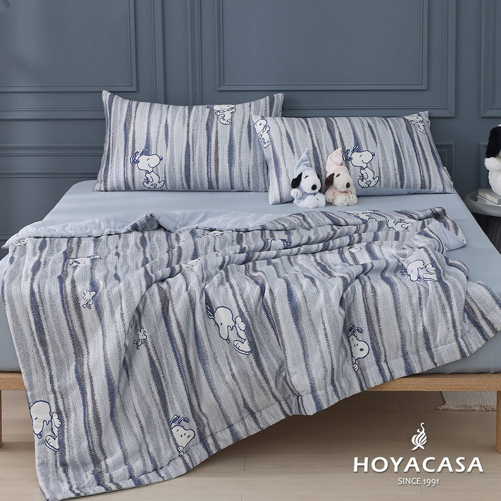 HOYACASAx史努比聯名系列-史努比太空漫步抗菌天絲涼被被60S (150x180cm)