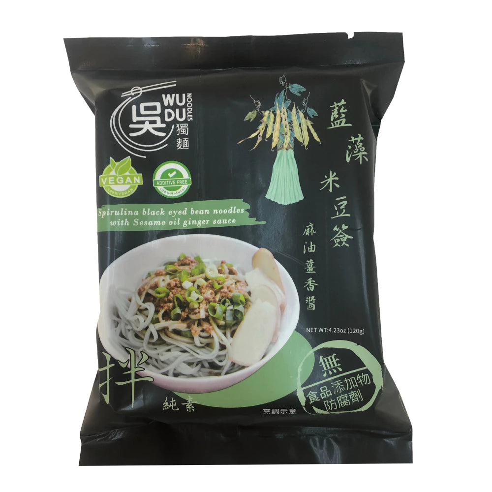 吳獨麵 (純素)藍藻米豆簽+麻油薑香醬-3包入(含醬)