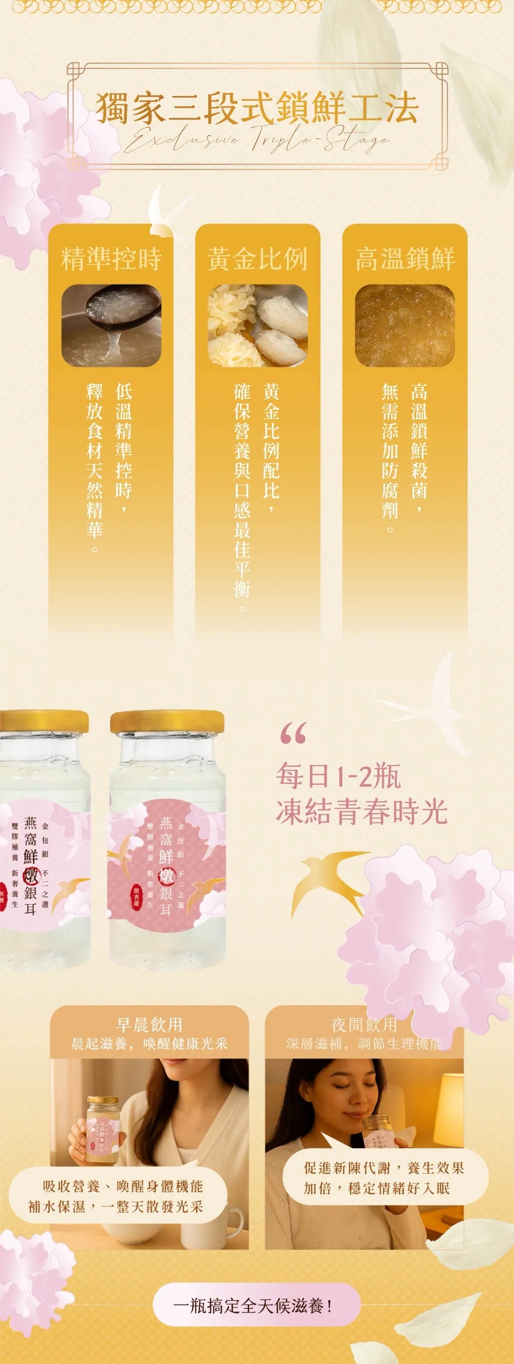 8more 【銀養雙寶組】燕窩鮮燉銀耳1盒+龜鹿雙寶葡萄糖胺飲EX 輕巧包2盒