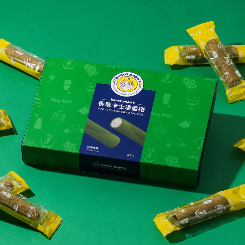 Bread PaPa‘s 香草卡士達夾心蛋捲 (抹茶)2盒特價組 (144g*2盒)