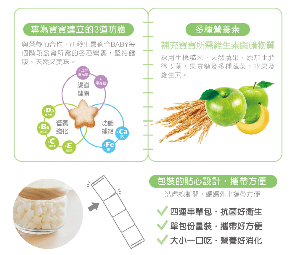 米大師 Master Mi - 小星泡芙-青蘋果香蕉口味(8g)