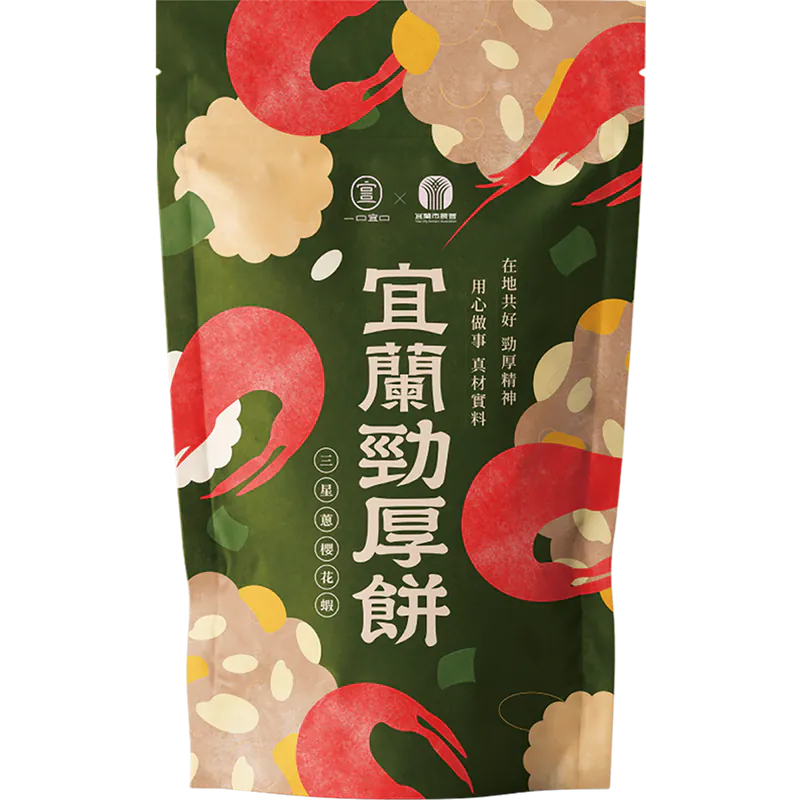 一口宜口 勁厚餅-三星蔥櫻花蝦(10入*包)