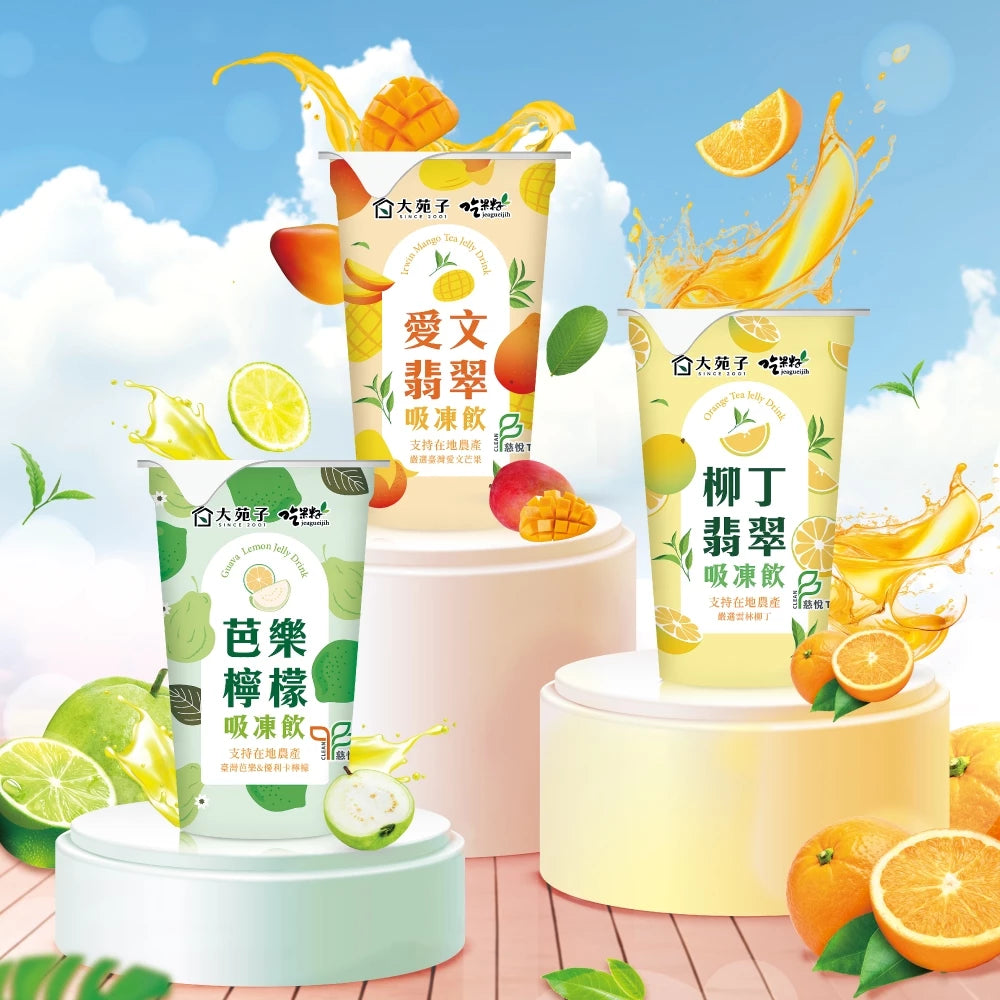 【大苑子 x 吃果籽】聯名款手搖吸凍飲 柳丁翡翠 (220g *3入組)