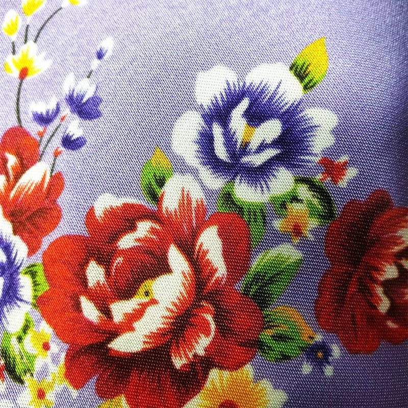 【花布先生】台灣花布絲巾禮盒 - 灰藍紫