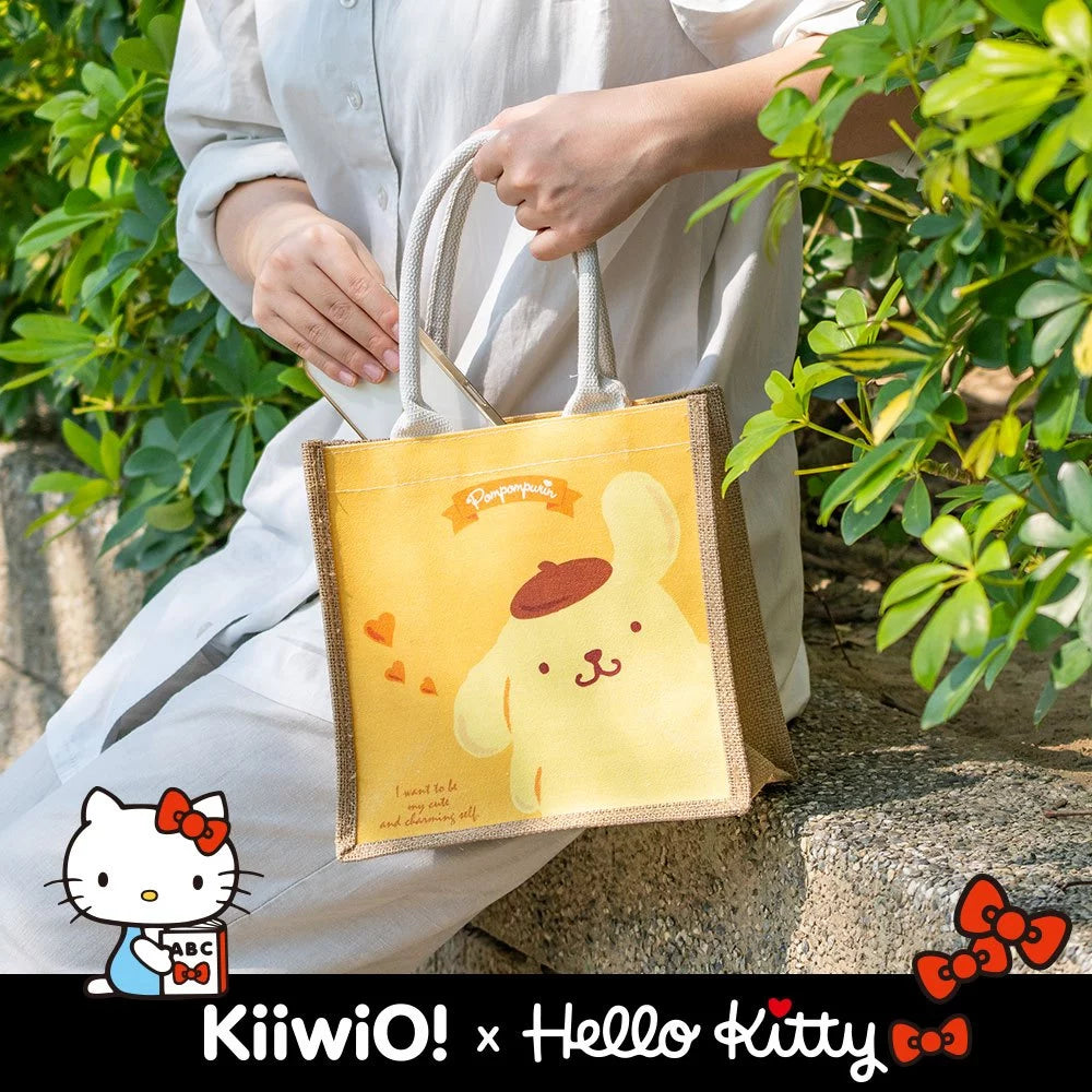 Hello Kitty x Kiiwi O! 聯名款.萌萌大臉系列雙面棉麻手提袋