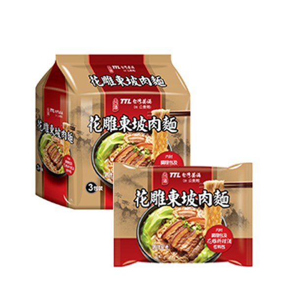 🈹檔期促銷 | 鴨血+滿漢+味味一品+台酒 大集合 ~ 【TTL 台酒】花雕東坡肉袋麵(200g*3入)