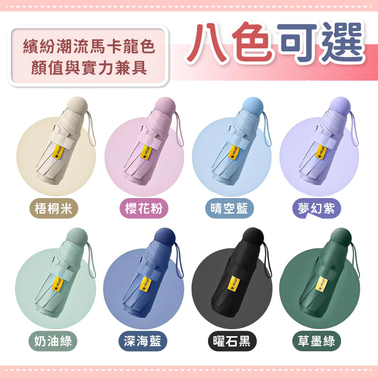 雨傘 陽傘 摺疊傘 防曬 口袋傘 迷你口袋傘 防曬傘 遮陽傘 輕量傘 晴雨傘 迷你雨傘 黑膠遮陽【小麥購物】【C183】