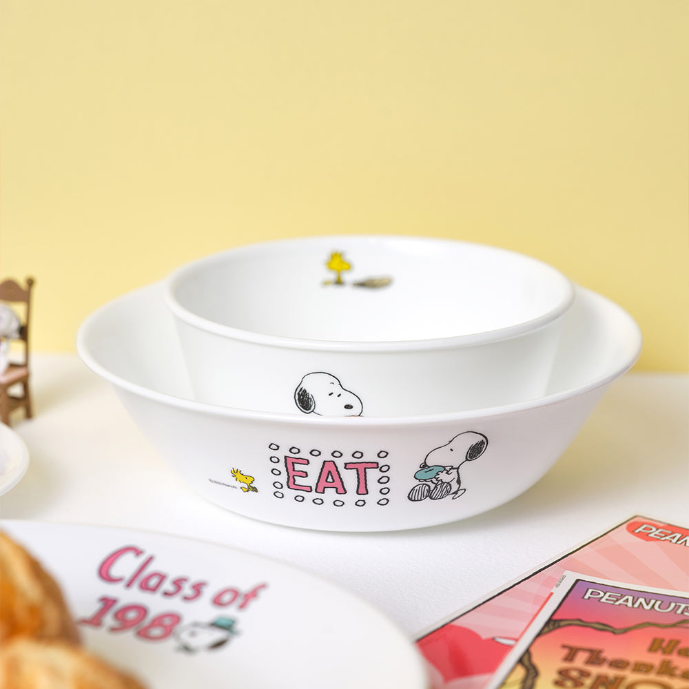 【美國康寧 CORELLE】SNOOPY BRUNCH 4件式拉麵碗組-D01