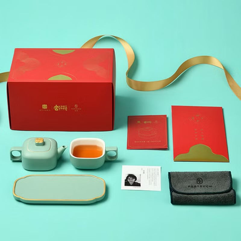 故宮宮廷文化 | 四合如意茶具 一壺一杯 便攜茶杯