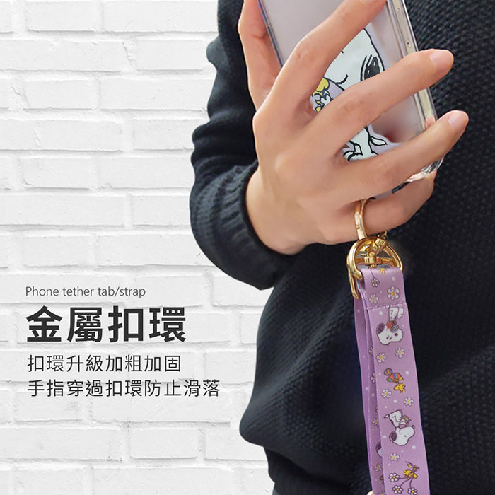 【SNOOPY史努比】蘋果/安卓通用款 市售手機殼通用款 多功能手機夾片掛繩背帶組(1入)