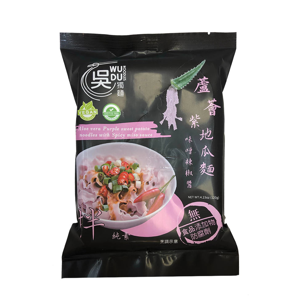 吳獨麵 (純素)蘆薈紫地瓜麵+味噌辣椒醬-3包入(含醬)