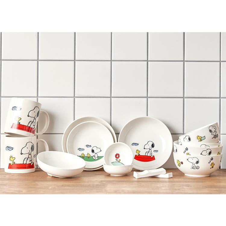 【美國康寧 CORELLE】SNOOPY HOME 14件式陶瓷餐具禮盒 (原裝進口)