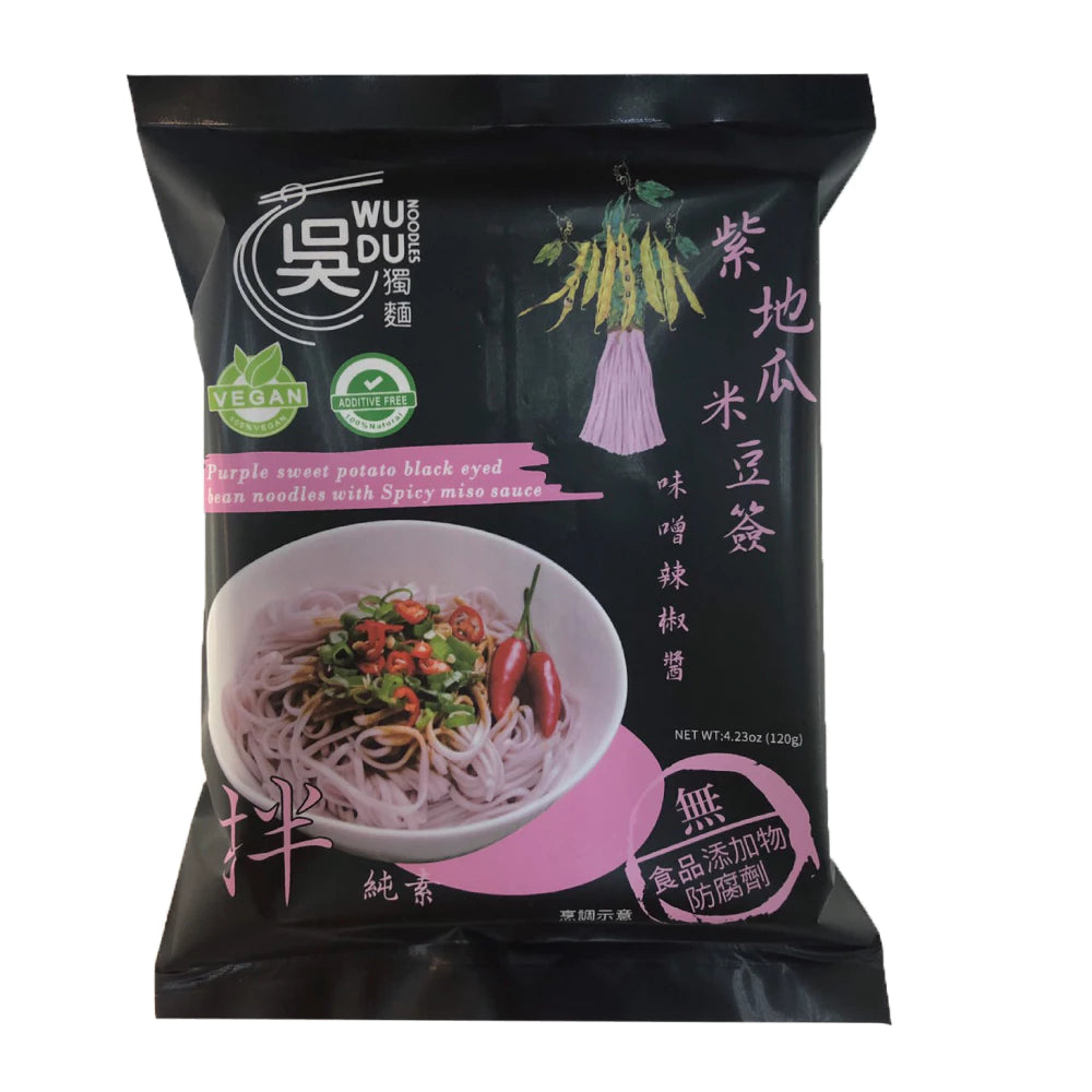 吳獨麵 (純素)紫地瓜米豆簽+味噌辣椒醬-3包入(含醬)