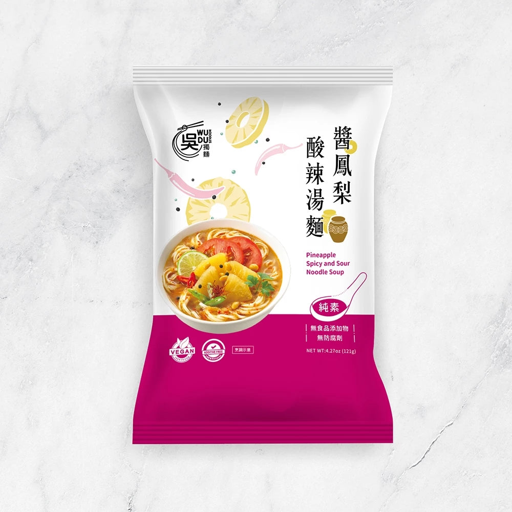 吳獨麵 (純素)醬鳳梨酸辣湯麵-3包入(含醬)