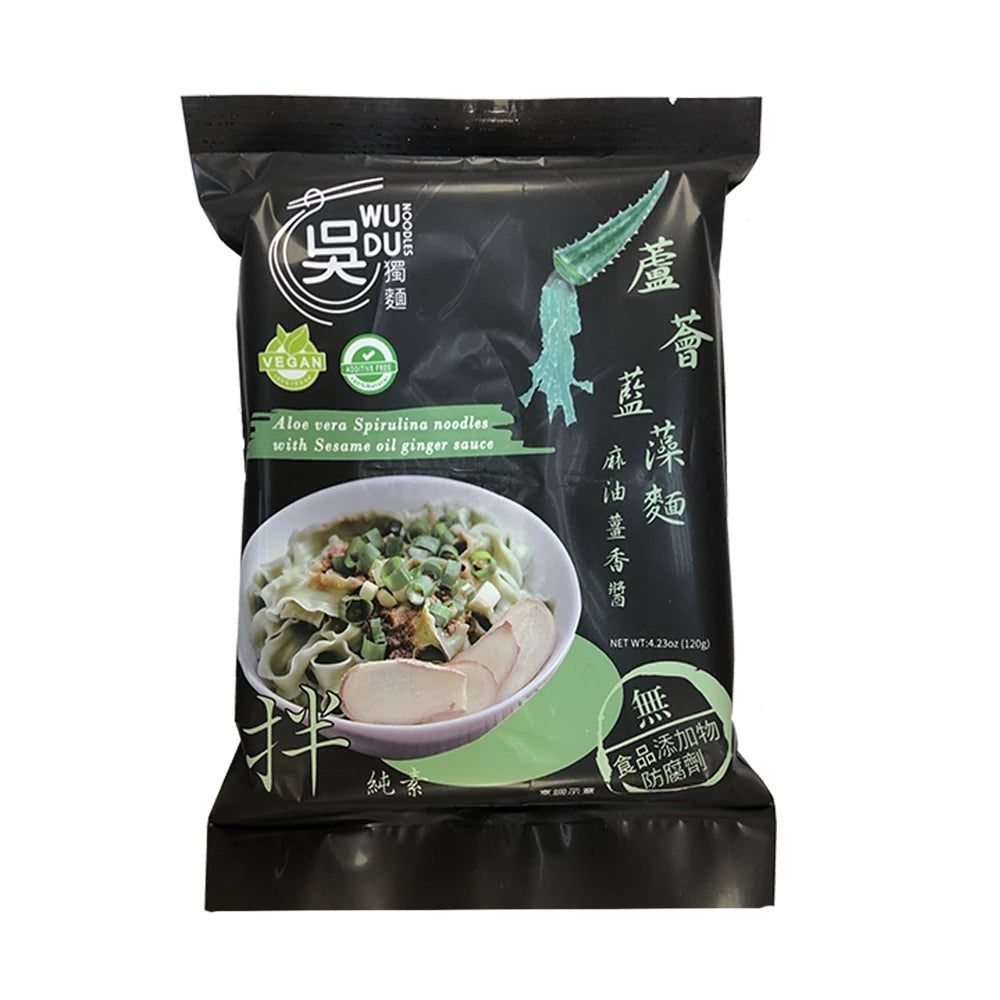 吳獨麵 (純素)蘆薈藍藻麵+麻油薑香醬-3包入(含醬)