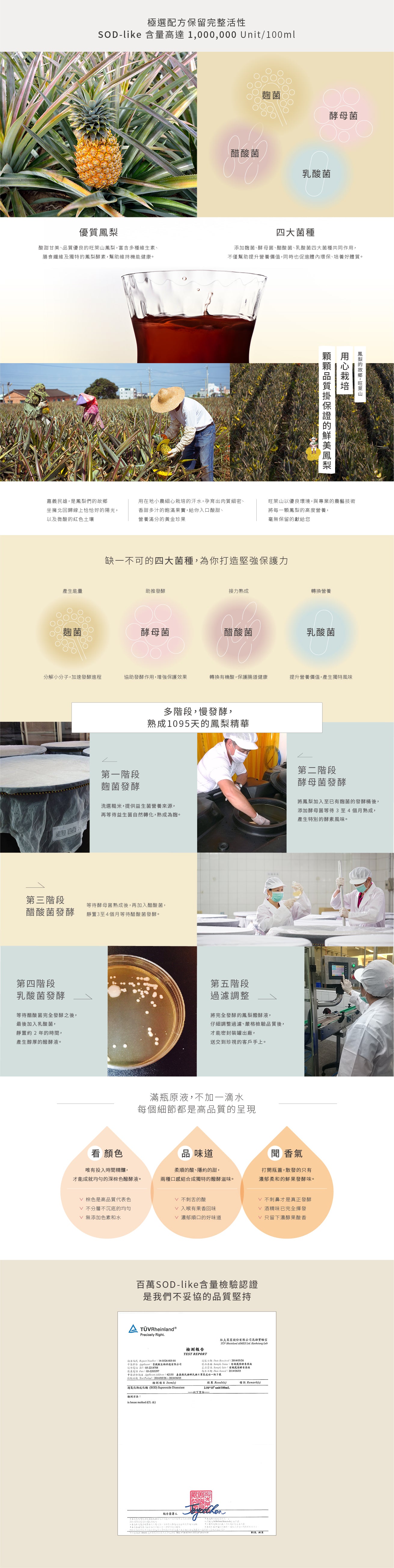 旺萊山Dr.Liu - 鳳梨醱酵液 原汁純釀發酵液 世界金牌獎 國家玉山獎 蔬果酵素液 (720ml/瓶)