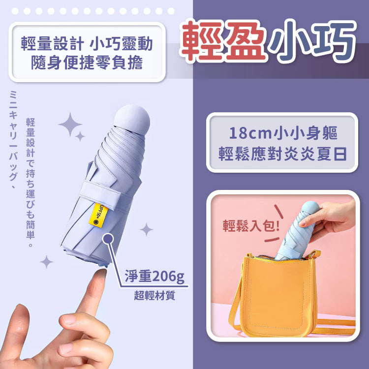雨傘 陽傘 摺疊傘 防曬 口袋傘 迷你口袋傘 防曬傘 遮陽傘 輕量傘 晴雨傘 迷你雨傘 黑膠遮陽【小麥購物】【C183】