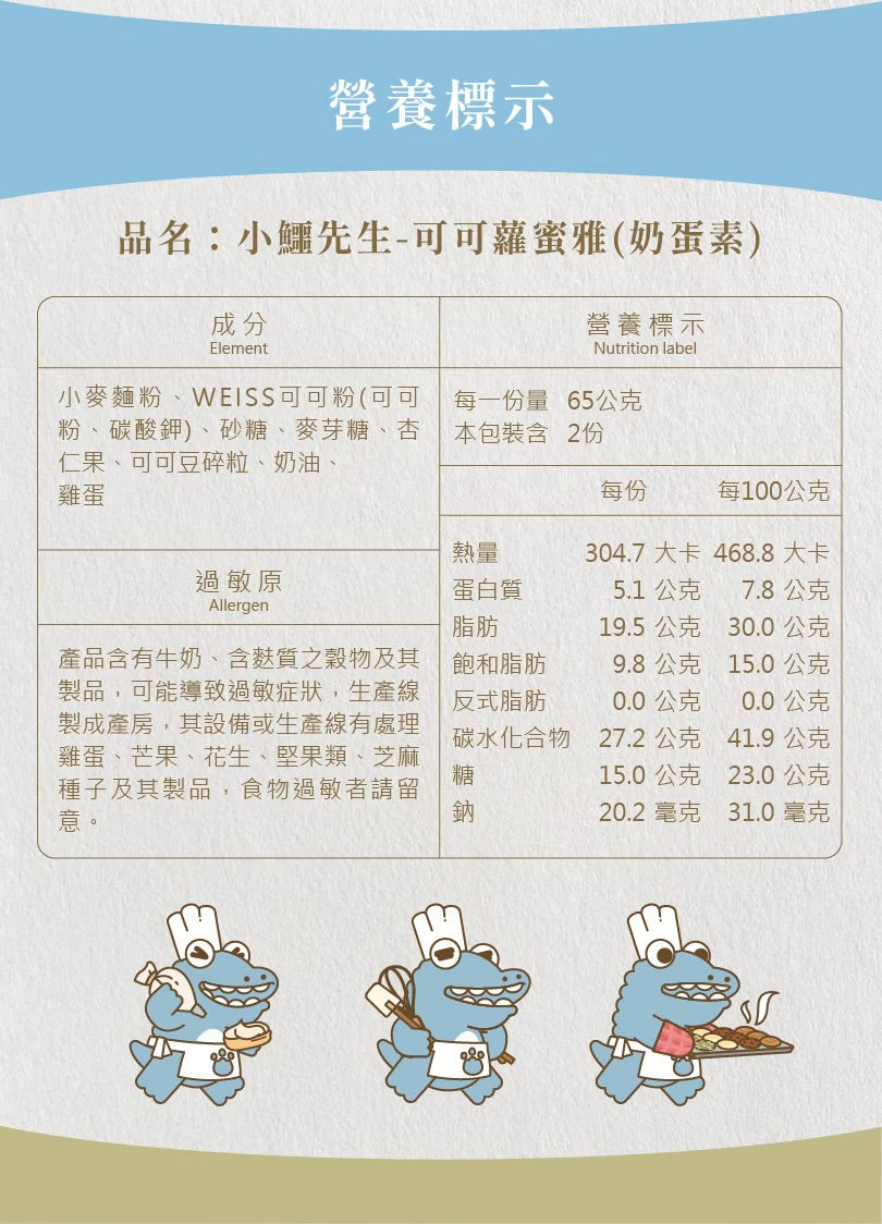 艾塔菲集團狸小路 小鱷先生 可可蘿蜜雅(130g*罐)