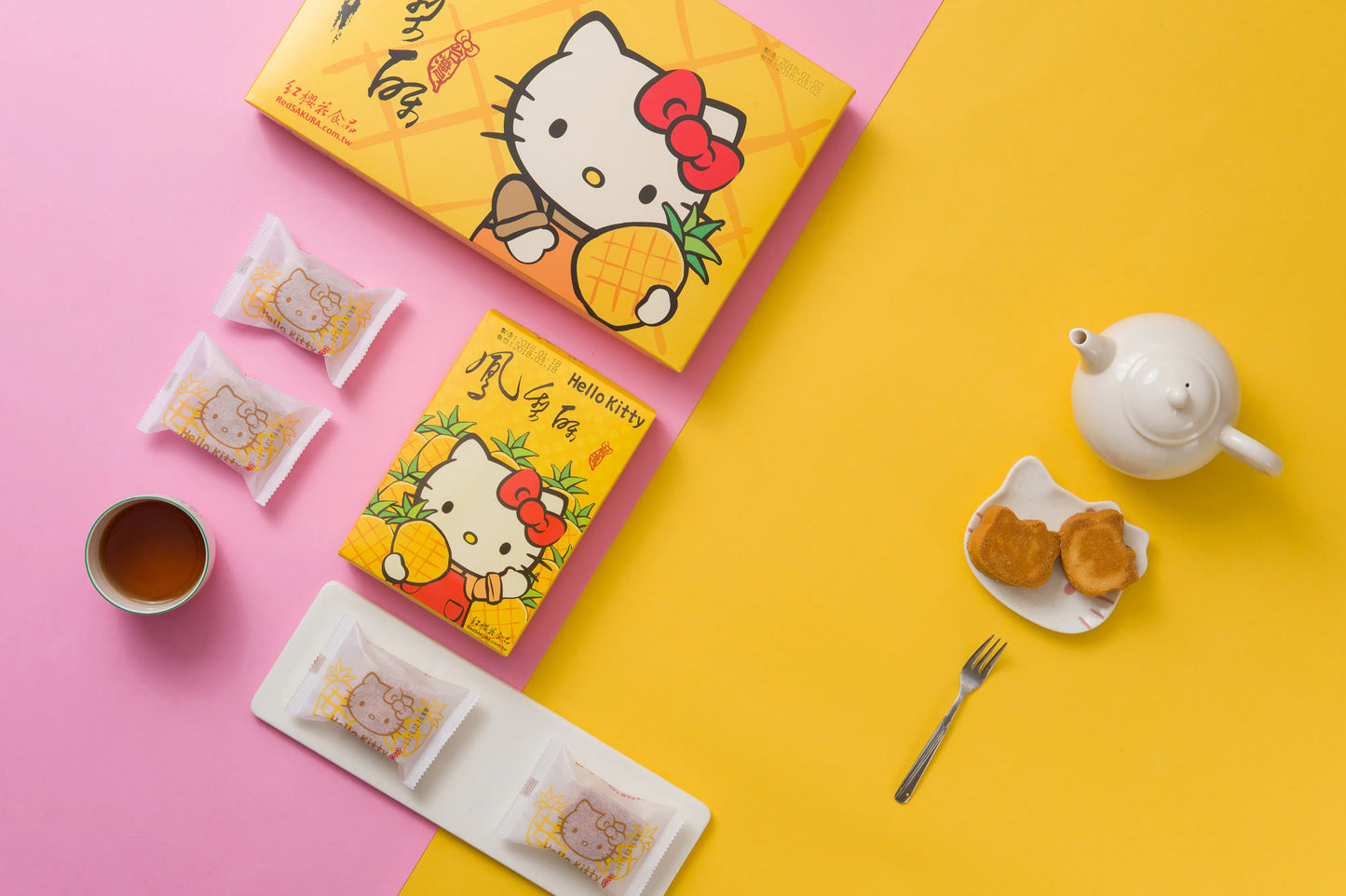 紅櫻花【三麗鷗授權】Hello Kitty 造型鳳梨酥3入禮盒