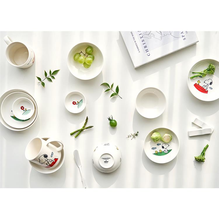 【美國康寧 CORELLE】SNOOPY HOME 14件式陶瓷餐具禮盒 (原裝進口)