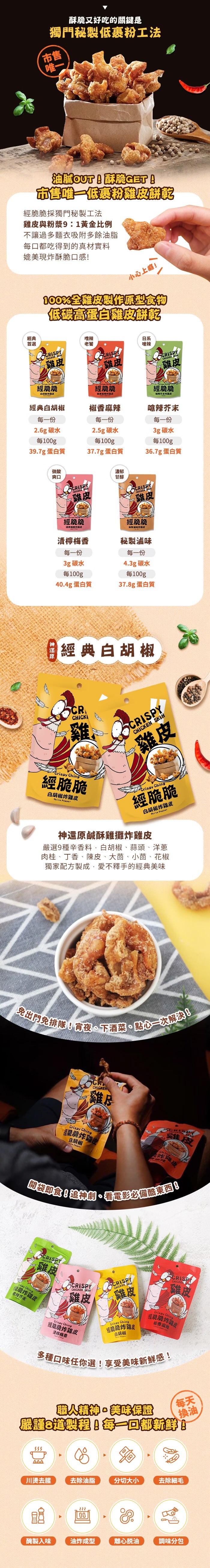 【經脆脆Crispy Ching】酥脆雞皮餅乾-經典白胡椒(30g*包)