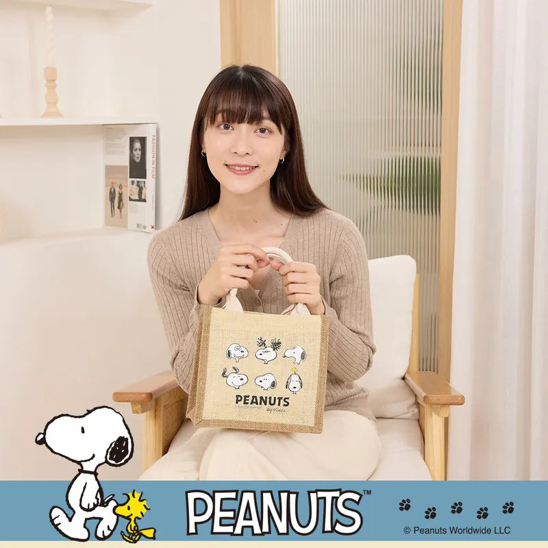 SNOOPY x Kiiwi O! 聯名款.簡約棉麻提袋 表情包(1入)