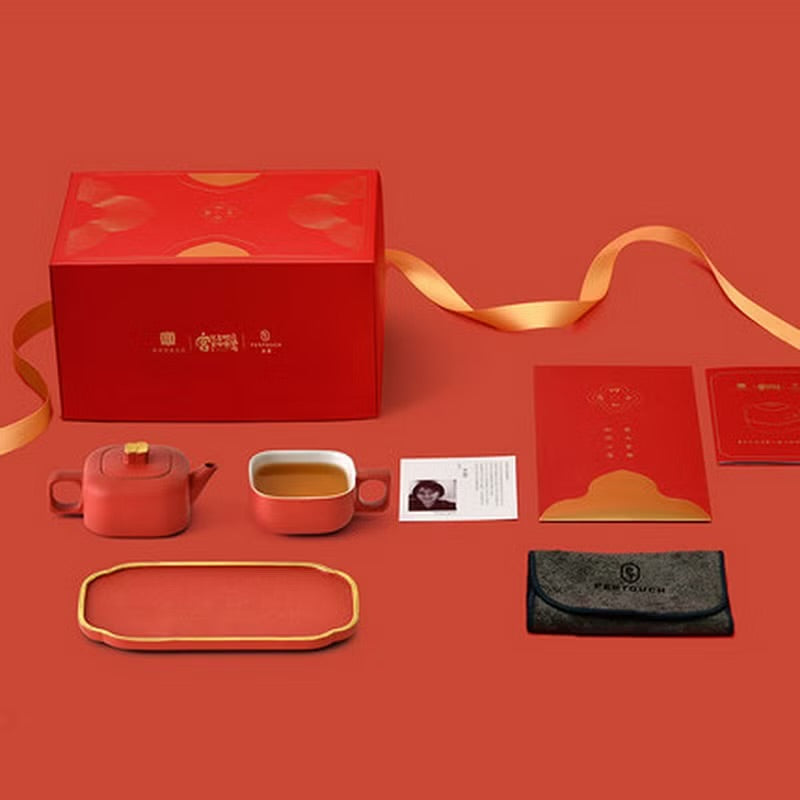 故宮宮廷文化 | 四合如意茶具 一壺一杯 便攜茶杯