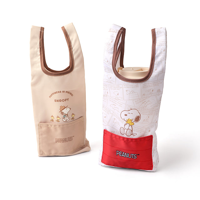 Norns Peanuts史努比雙耳飲料袋- Norns Original Design Snoopy正版授權 防水 折疊式環保飲料提袋(1入)