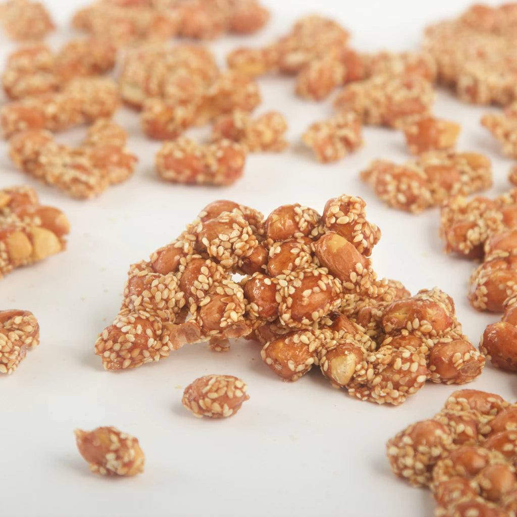 【大地花生工坊】花生片組合 200g/袋(三袋入) 原味花生片、白芝麻花生片、五穀花生片