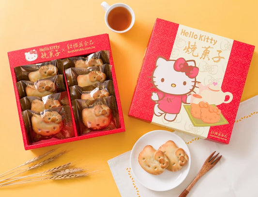 紅櫻花【三麗鷗授權】Hello Kitty 日式燒菓子麻糬漢餅禮盒