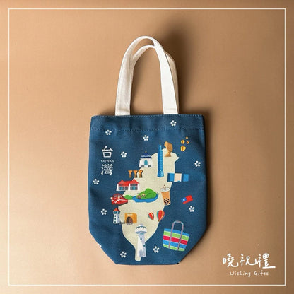 曉祝禮 【送給外國朋友】台灣 紀念品 臺灣 伴手禮 禮品 禮物 觀光禮品 杯袋 飲料杯袋 冰壩杯袋 保溫杯袋 水壺袋(1入)