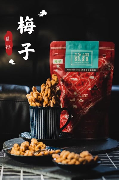 龍鑽烘炸手工廠花捲 麻花捲。梅子(190g*包)