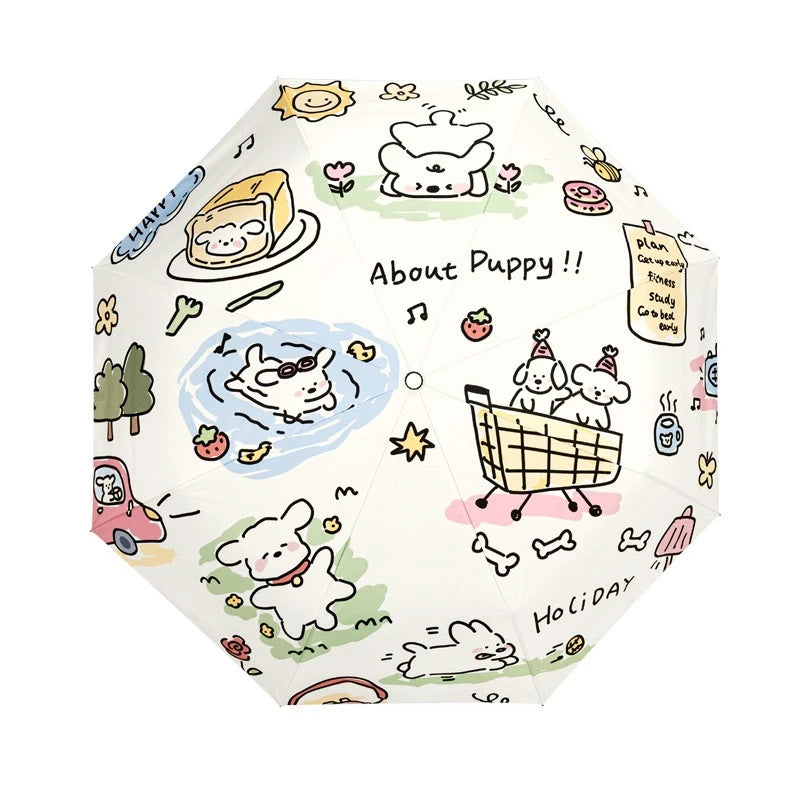 🐶狗狗日常摺疊傘 晴雨兩用 防曬 摺疊傘 自動傘 手動傘 雨傘(1個)