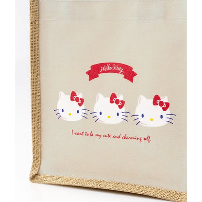 Hello Kitty x Kiiwi O! 聯名款．萌萌大臉系列雙面棉麻手提袋