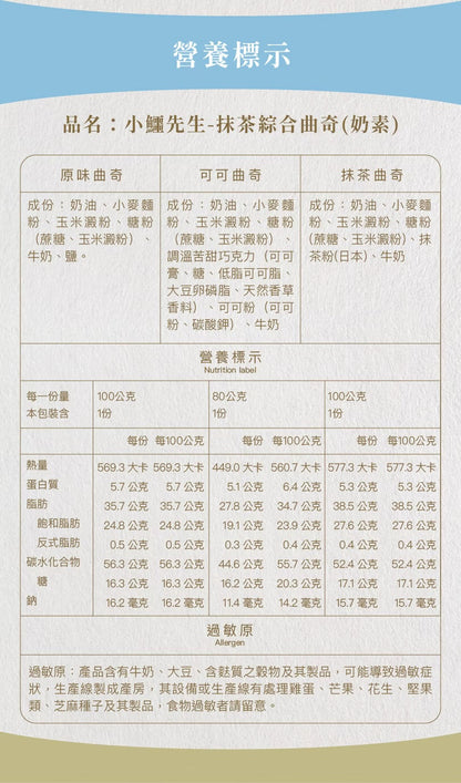 艾塔菲集團狸小路 小鱷先生 抹茶綜合曲奇(280g*盒)