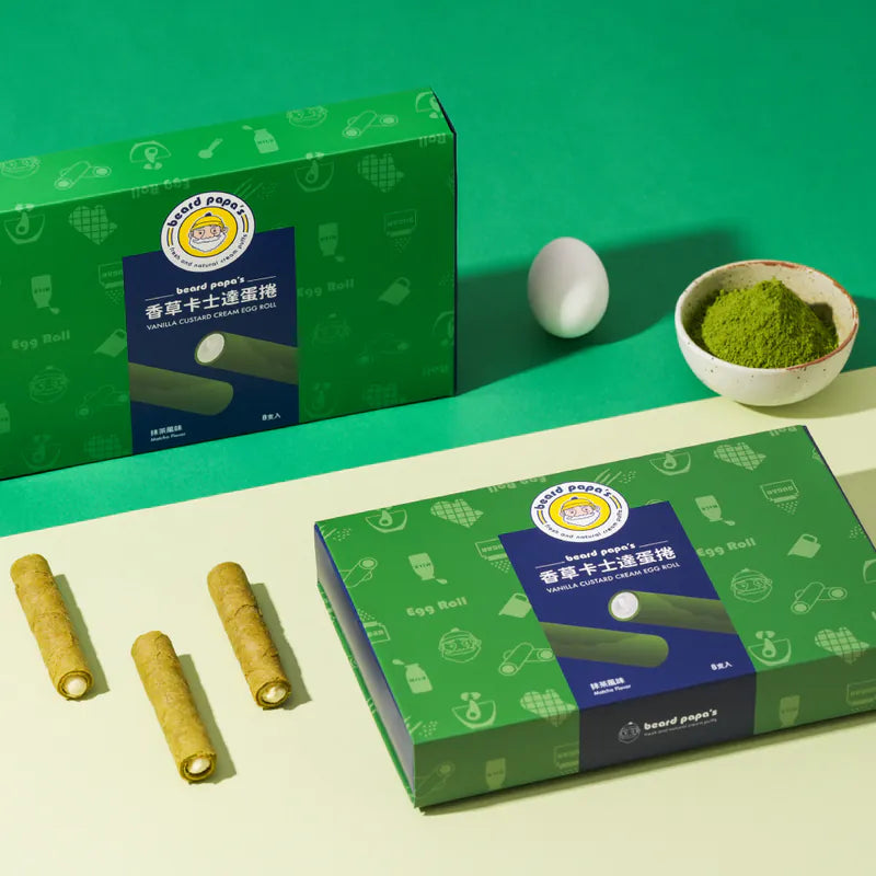 Bread PaPa‘s 香草卡士達夾心蛋捲 (抹茶)2盒特價組 (144g*2盒)