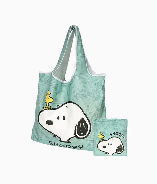 SNOOPY x Kiiwi O! 聯名款．俏皮可折疊購物袋 大臉史努比(1入)