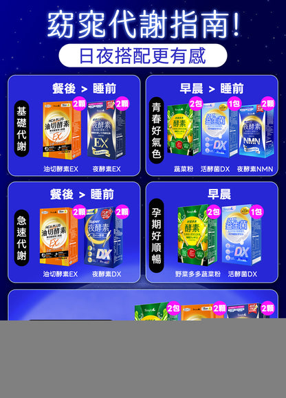 💰檔期促銷~買一送一(03.02.25)💰 【Simply新普利】超級夜酵素DX 30錠+油切酵素錠EX 30錠 (1+1組)(1+1組、共2盒)