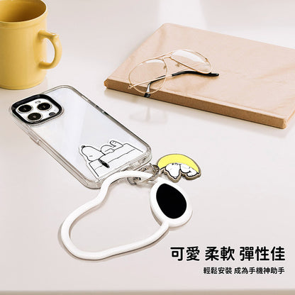 【SNOOPY史努比】iPhone/Android通用款 手機夾片造型矽膠環/掛環(1入)