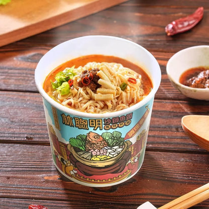 【嘉義林聰明】沙鍋魚頭風味杯麵(五入)