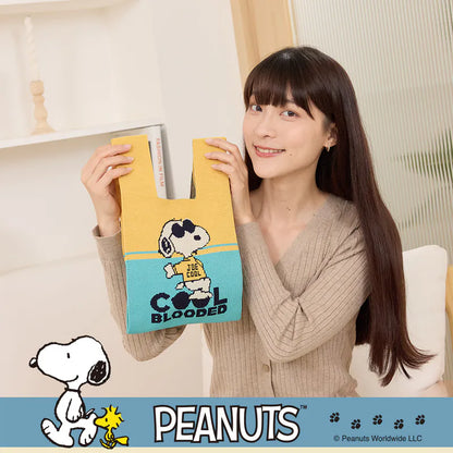 Snoopy 史努比聯名款．針織多變手腕包 黃綠墨鏡款1入)