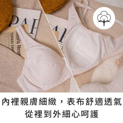 YURUBRA 啵啵奶昔。棉質軟鋼圈二排釦內衣 B.C罩