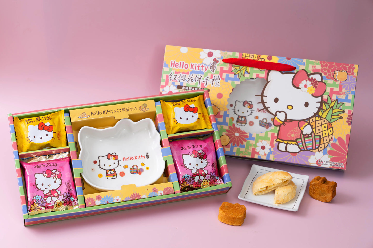 紅櫻花【三麗鷗授權】Hello Kitty 大圓滿禮盒 - 贈Hello Kitty造型瓷盤